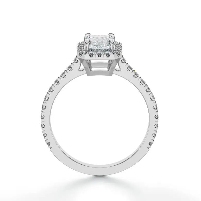 Pierścionek zaręczynowy z diamentem Emerald Halo SBPZ_086